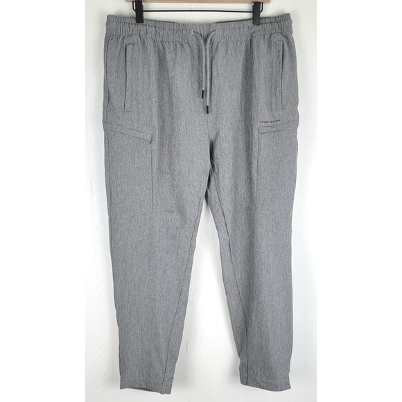 Stone Falcon Men's Sz XL Gray Pull On Performance Pants Stretch Slim Fit Joggers - Picture 1 of 11